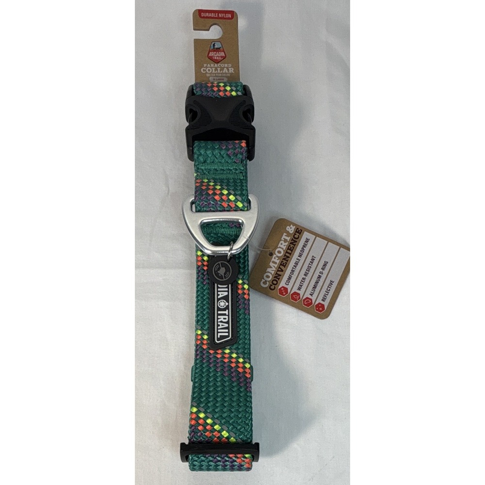 Arcadia Trail XL Paracord Dog Collar Adjustable Reflective NEW